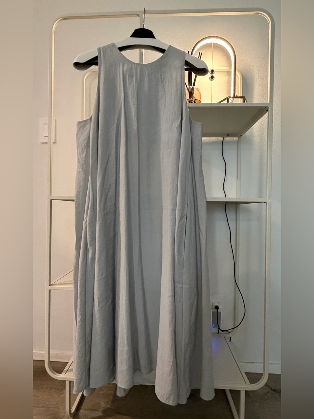 COS Sleeveless Light Gray/Blue Midi Dress
